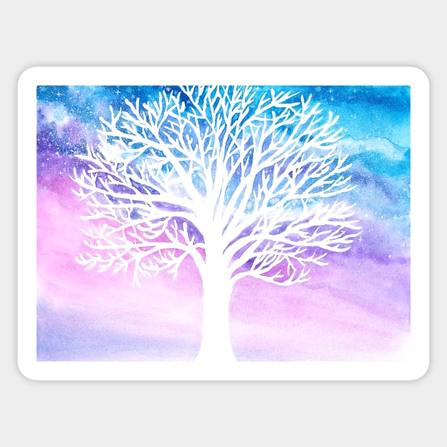 Seasons IV ~ watercolor tree painting Sticker by aurin